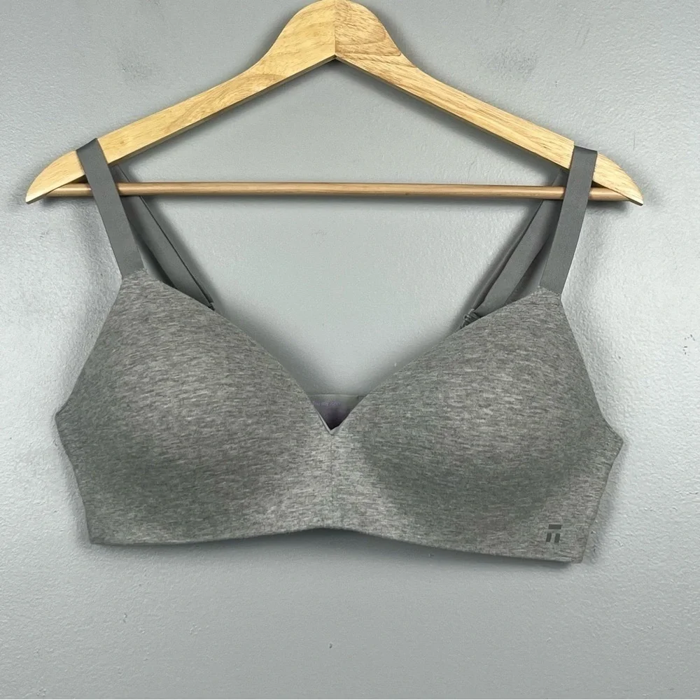 Tommy John Cool Comfort Lightly Lined heather gray convertible strap bra, 38C.